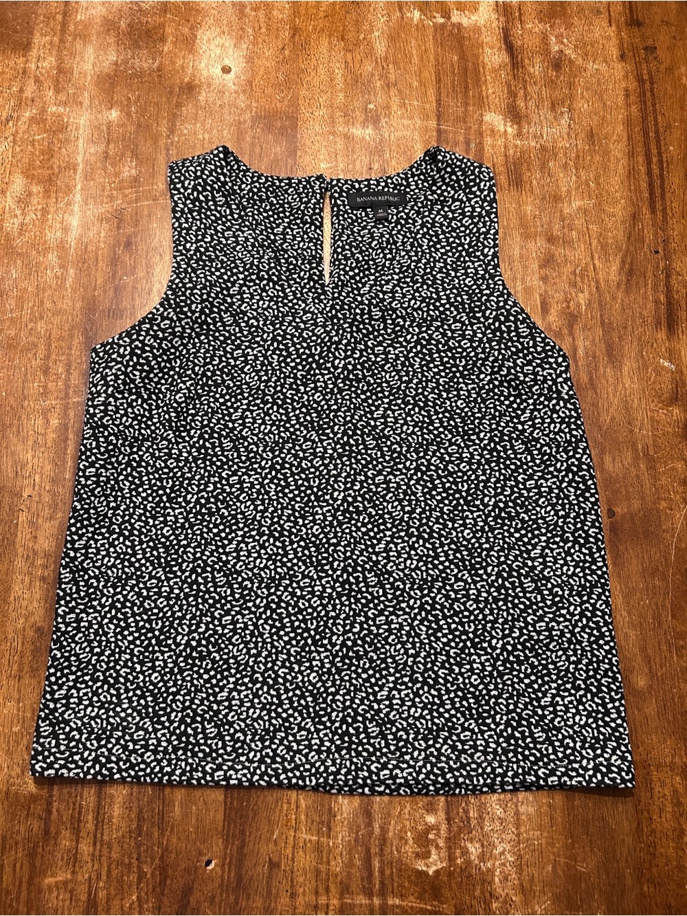 Banana Republic Black & White Animal Print Sleeveless Shell